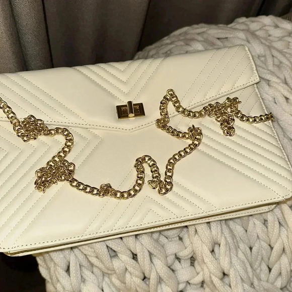 NWOT G’JUAN XAVIER Lux Designer Goddess Clutch Vtg Cream w/Burgundy Interior - Picture 9 of 16